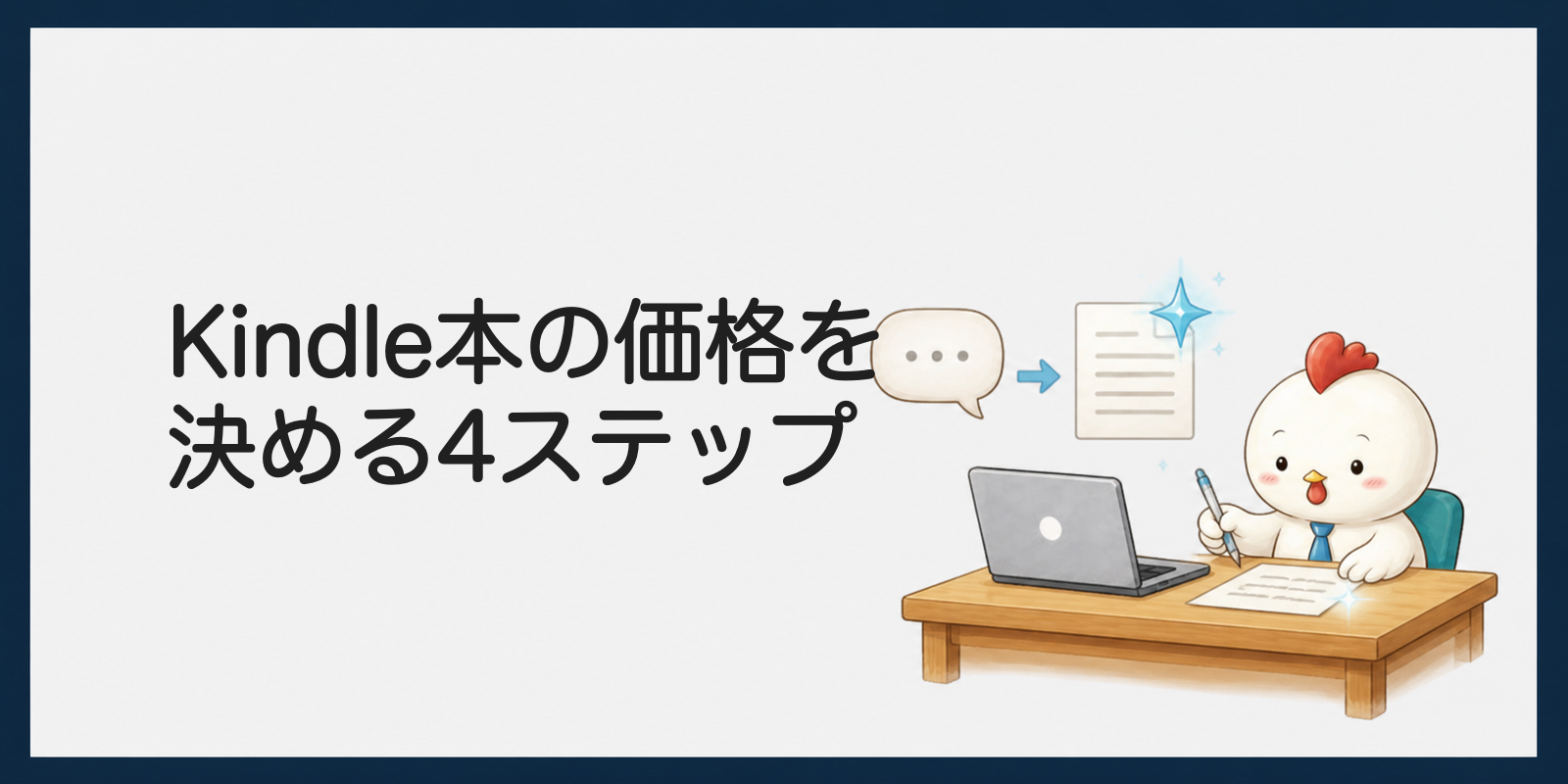 Kindle本の価格を決める4ステップを説明する見出し画像